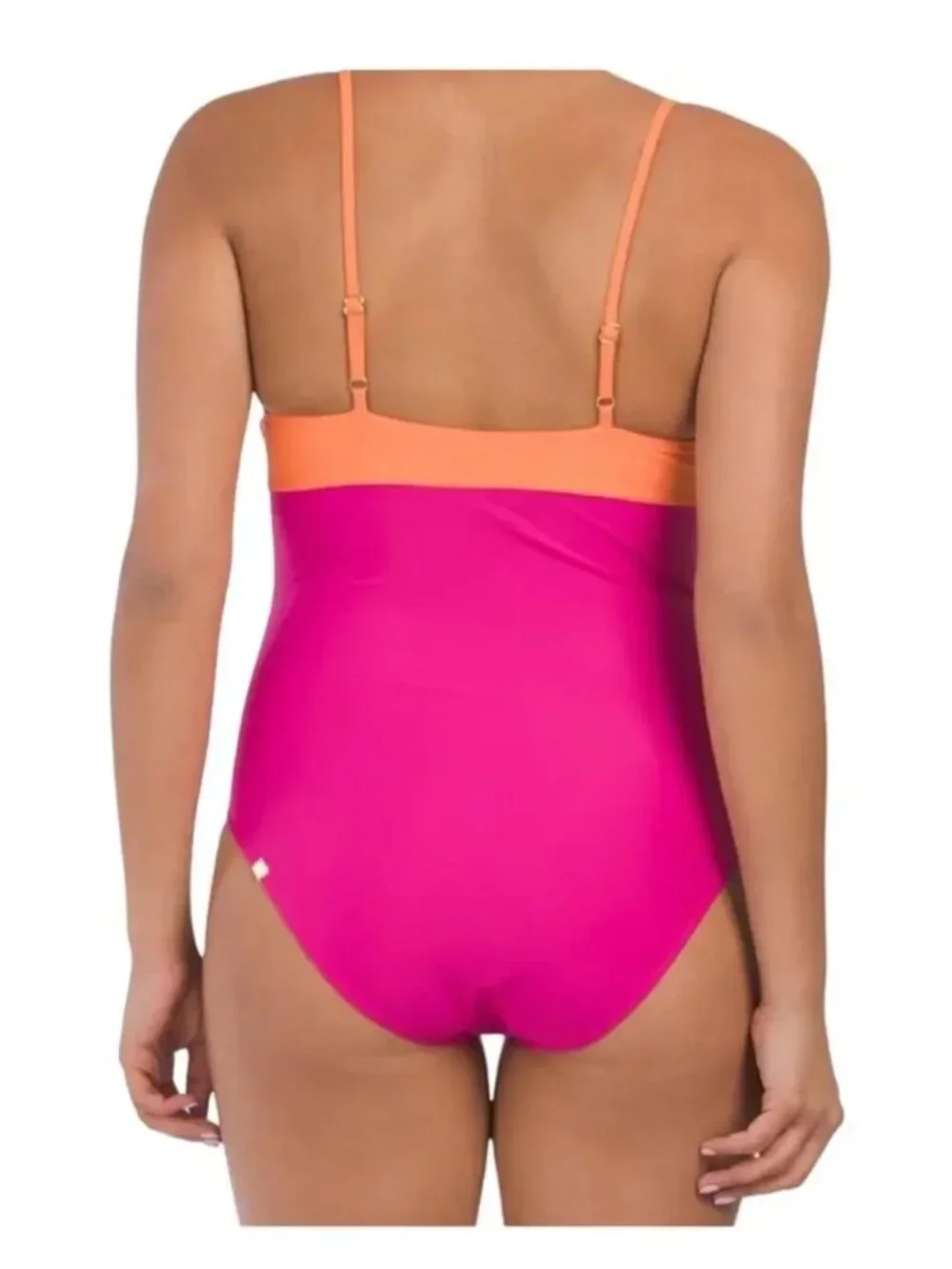 Summersalt The Jetsetter One Piece Swimsuit Hibiscus Tangerine Pink